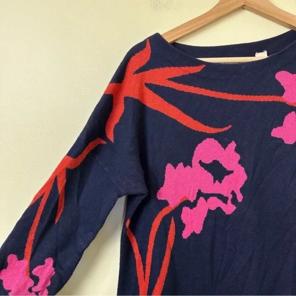 ANTHRO Field Flower Silk Blend Megara Floral Tunic Sweater SZ Medium - Picture 5 of 8